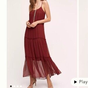 Anthropologie Floreat Saffa Chiffon Maxi Dress Size Medium